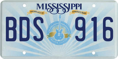 MS license plate BDS916