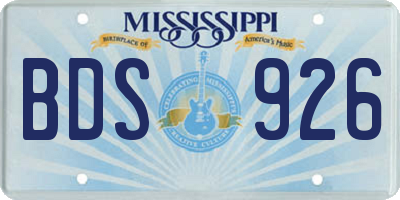 MS license plate BDS926