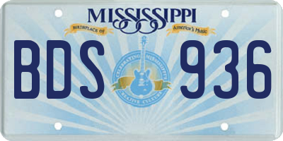 MS license plate BDS936