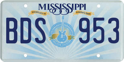 MS license plate BDS953