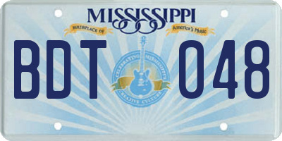 MS license plate BDT048