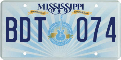 MS license plate BDT074
