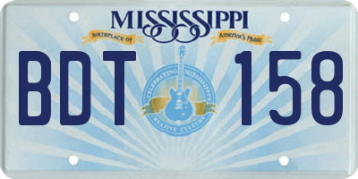 MS license plate BDT158