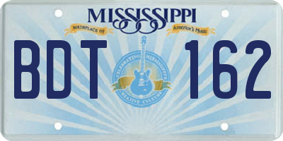 MS license plate BDT162