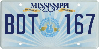 MS license plate BDT167