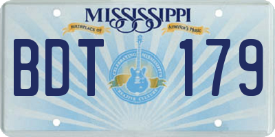 MS license plate BDT179