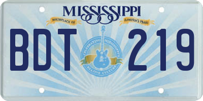 MS license plate BDT219