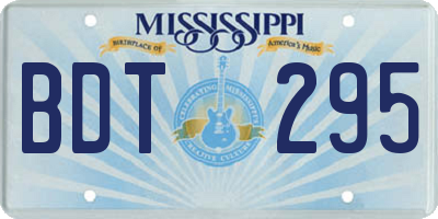MS license plate BDT295