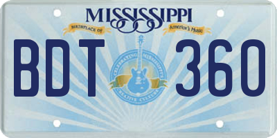 MS license plate BDT360
