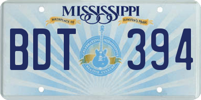 MS license plate BDT394