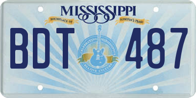 MS license plate BDT487
