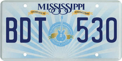 MS license plate BDT530