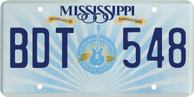 MS license plate BDT548