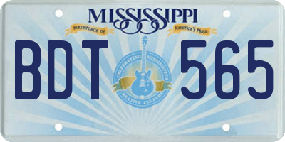 MS license plate BDT565