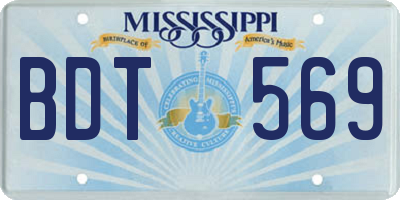 MS license plate BDT569