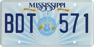MS license plate BDT571