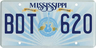 MS license plate BDT620