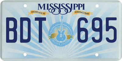 MS license plate BDT695