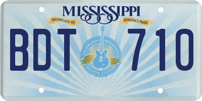 MS license plate BDT710