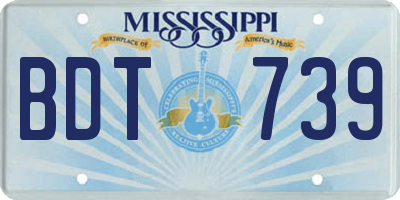 MS license plate BDT739