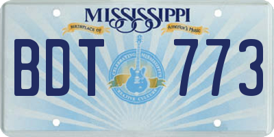 MS license plate BDT773
