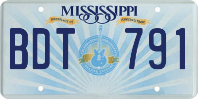 MS license plate BDT791