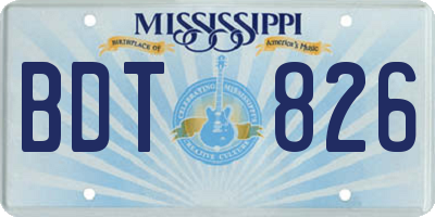 MS license plate BDT826
