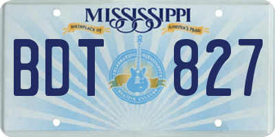 MS license plate BDT827