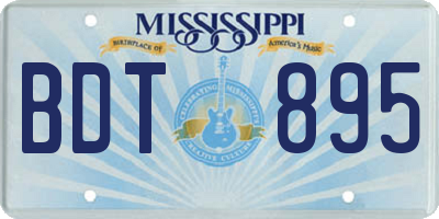 MS license plate BDT895