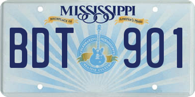 MS license plate BDT901
