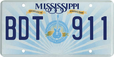 MS license plate BDT911