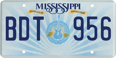 MS license plate BDT956