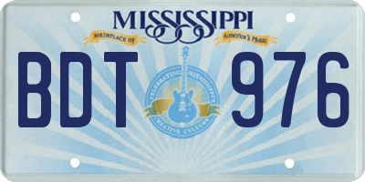 MS license plate BDT976