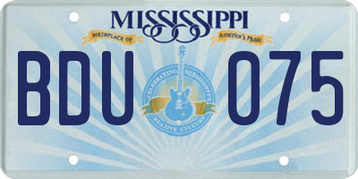 MS license plate BDU075