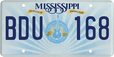 MS license plate BDU168