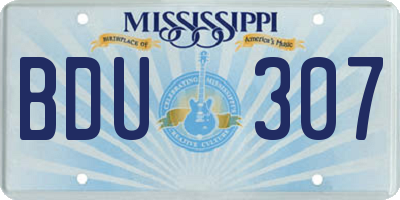 MS license plate BDU307
