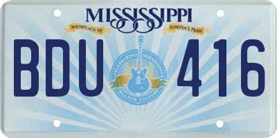 MS license plate BDU416