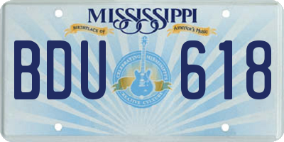 MS license plate BDU618