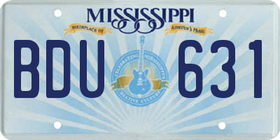 MS license plate BDU631