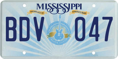 MS license plate BDV047
