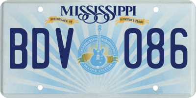 MS license plate BDV086