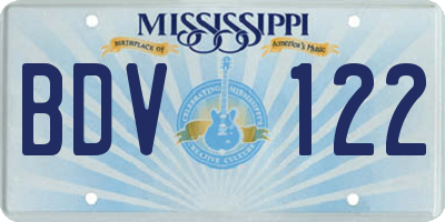 MS license plate BDV122
