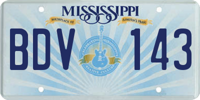 MS license plate BDV143