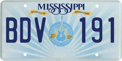 MS license plate BDV191