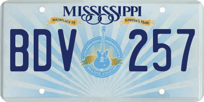 MS license plate BDV257