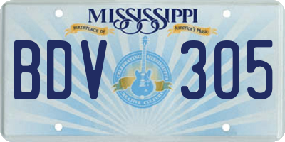 MS license plate BDV305