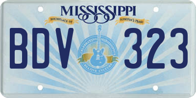 MS license plate BDV323