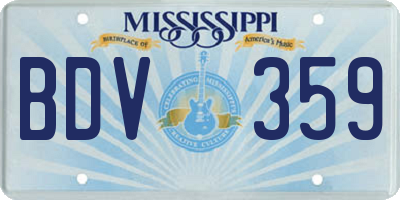 MS license plate BDV359