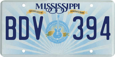 MS license plate BDV394