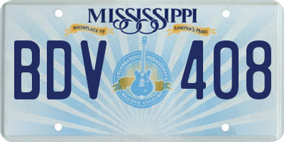 MS license plate BDV408